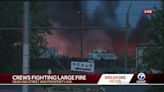 Large fire burning at southwest Albuquerque salvage yard