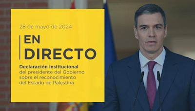 Sánchez realiza este martes una declaración institucional para reconocer el Estado de Palestina