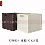 【彥祥】聯府KGB830 藤藝830萬用籃/小物收納/文具收納(咖啡色)