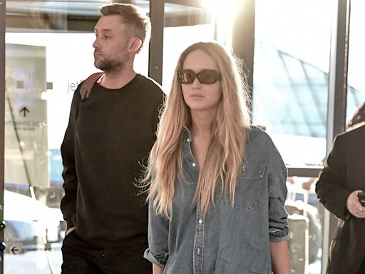 Jennifer Lawrence keeps it low-key at JFK Airport in NYC with husband