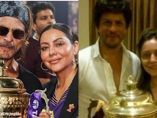 Shah Rukh Khan Holds IPL 2024 Trophy After KKR Wins, Recreates 10-Year-Old Pose With Gauri | Photos - News18