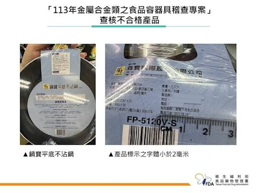 金屬合金食品容器稽查 2產品標示不合格挨罰3萬