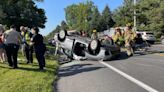 Two people taken to the hospital after vehicle overturned