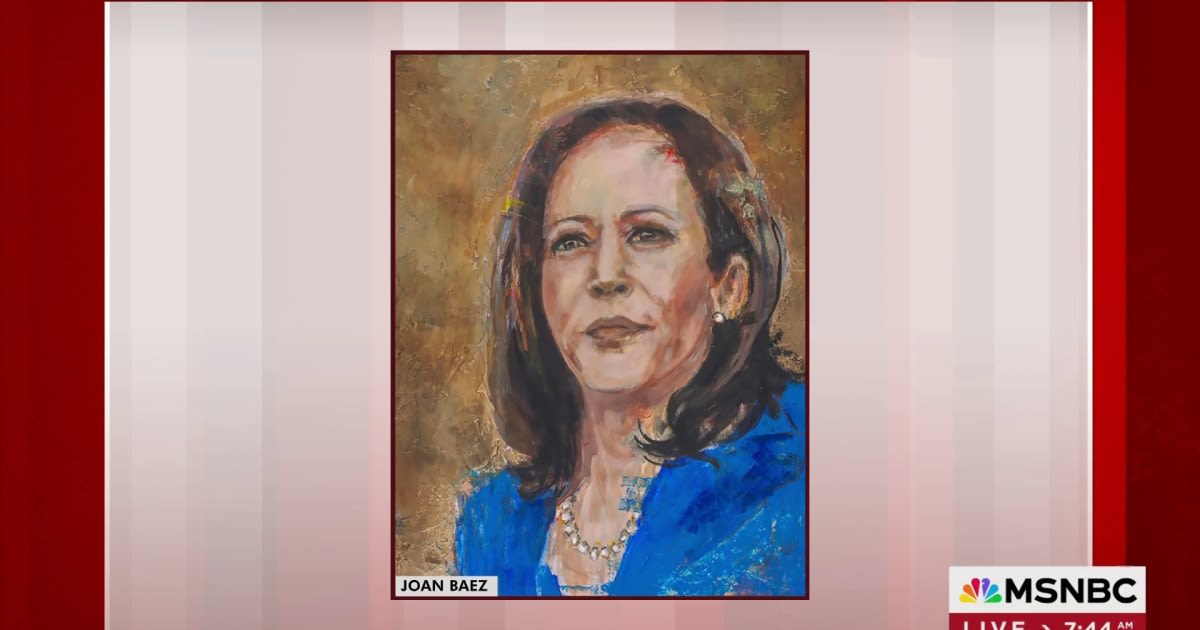 Singer Joan Baez honors VP Harris as part of her 'mischief makers' painting series