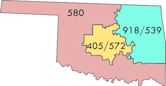 Area codes 405 and 572