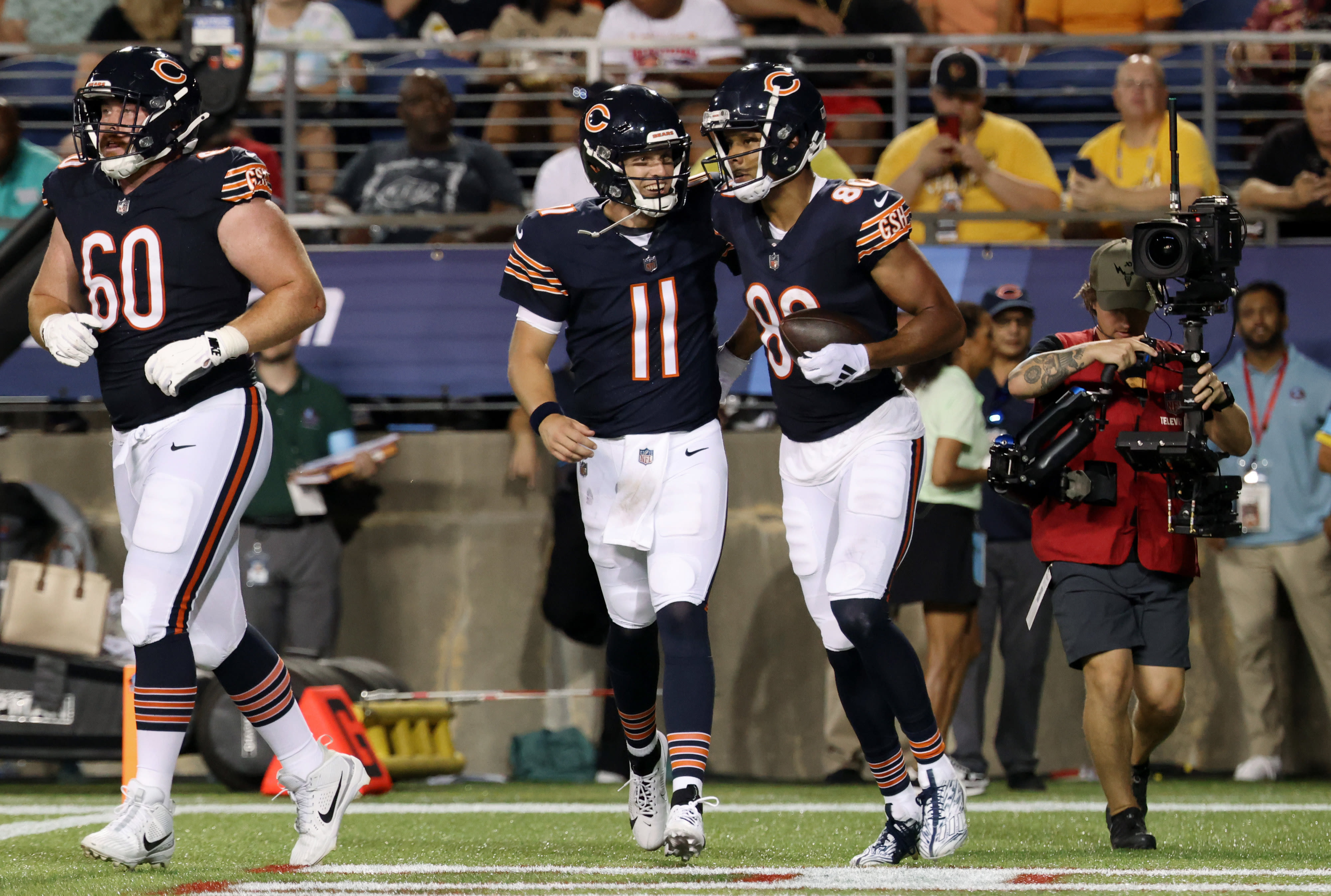 Chicago Bears open the preseason with a storm-shortened 21-17 win against the Houston Texans in the Pro Football Hall of Fame Game