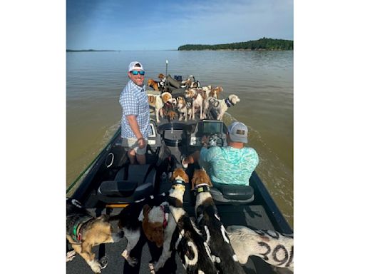 38 dogs were close to drowning on a Mississippi lake. But some fishermen had quite a catch