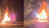 Car engulfs in flames after teen flees from police, crashes