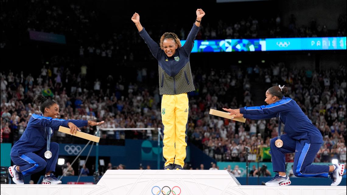 The final image of Simone Biles at the Olympics was a symbol of joy — and where the sport is going