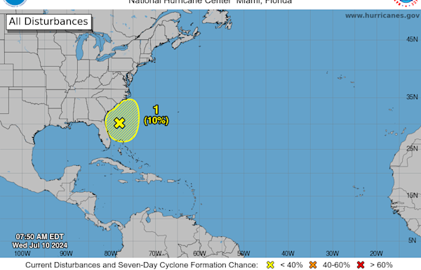 National Hurricane Center tracking system off Florida coast. Will it strengthen?