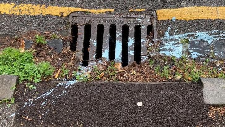 Paint poured down town's drains to be 'monitored'