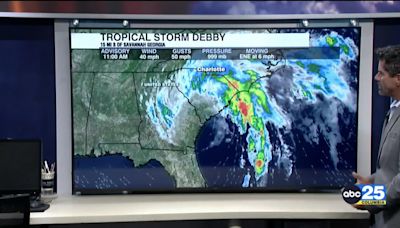 ABC Columbia tracking Debby- Noon Forecast update - ABC Columbia