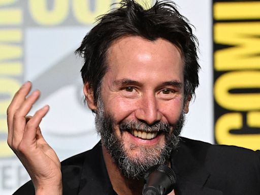 Keanu Reeves is animated on the BRZRKR panel at San Diego Comic-Con