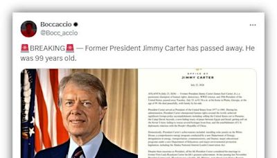 Es falso el comunicado sobre la muerte del expresidente de EEUU Jimmy Carter en julio de 2024