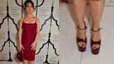 Salma Hayek Gets Monochromatic in Soaring Maroon Platforms for FTA Dinner