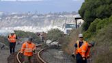 No timetable for reopening train service through San Clemente amid landslide cleanup