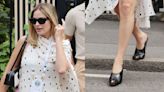 Margot Robbie Swaps Barbie Heels For Trendy Alaïa Peep-Toe Mules at Wimbeldon