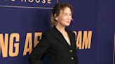 Renée Zellweger Wears a Black Gucci Suit and Messy Ponytail in Hollywood