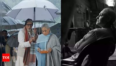 Amitabh Bachchan drops romantic PIC with Jaya Bachchan from the set as he holds the umbrella for her, talks about Mumbai rains, netizens react | Hindi Movie News - Times of India