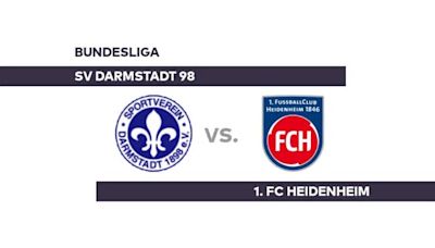 SV Darmstadt 98 - 1. FC Heidenheim: Heidenheim peilt den Dreier an - Bundesliga