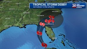 Tropical depression strengthens into Tropical Storm Debby as it moves through Gulf toward Florida