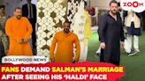 Salman Khan's 'Haldi face' draws attention at Anant-Radhika's Haldi ceremony; Fans urge his marriage