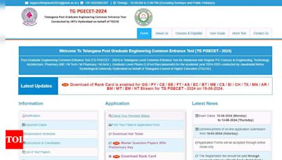 TS PGECET 2024 Results Released at pgecet.tsche.ac.in: Download Scorecard & Apply for Counselling - Times of India