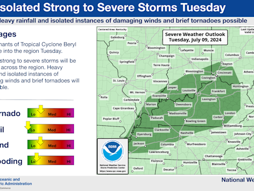 Is Tropical Storm Beryl coming to Louisville this week? What to know about storm's path