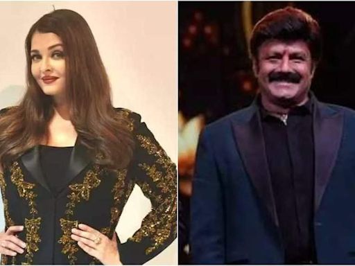 Aishwarya Rai Bachchan touches Nandamuri Balakrishna's feet as a sign of respect, the Telugu star blesses her | Hindi Movie News - Times of India