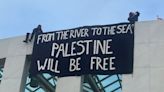 Australia politics live: pro-Palestine banners hung from Parliament house as protests converge