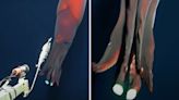 ‘Headlights’ of rare deep-sea squid captured on camera at 1026 meters