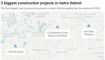 5 biggest metro Detroit road construction projects this summer