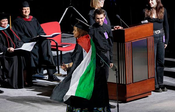 Campus protests over Israel-Hamas war scaled down during US commencement exercises