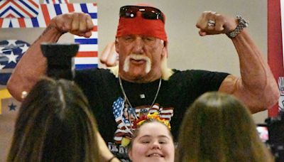 The Hulkster's in the house: Wrestler Hulk Hogan greets beer-buying fans in Swansea