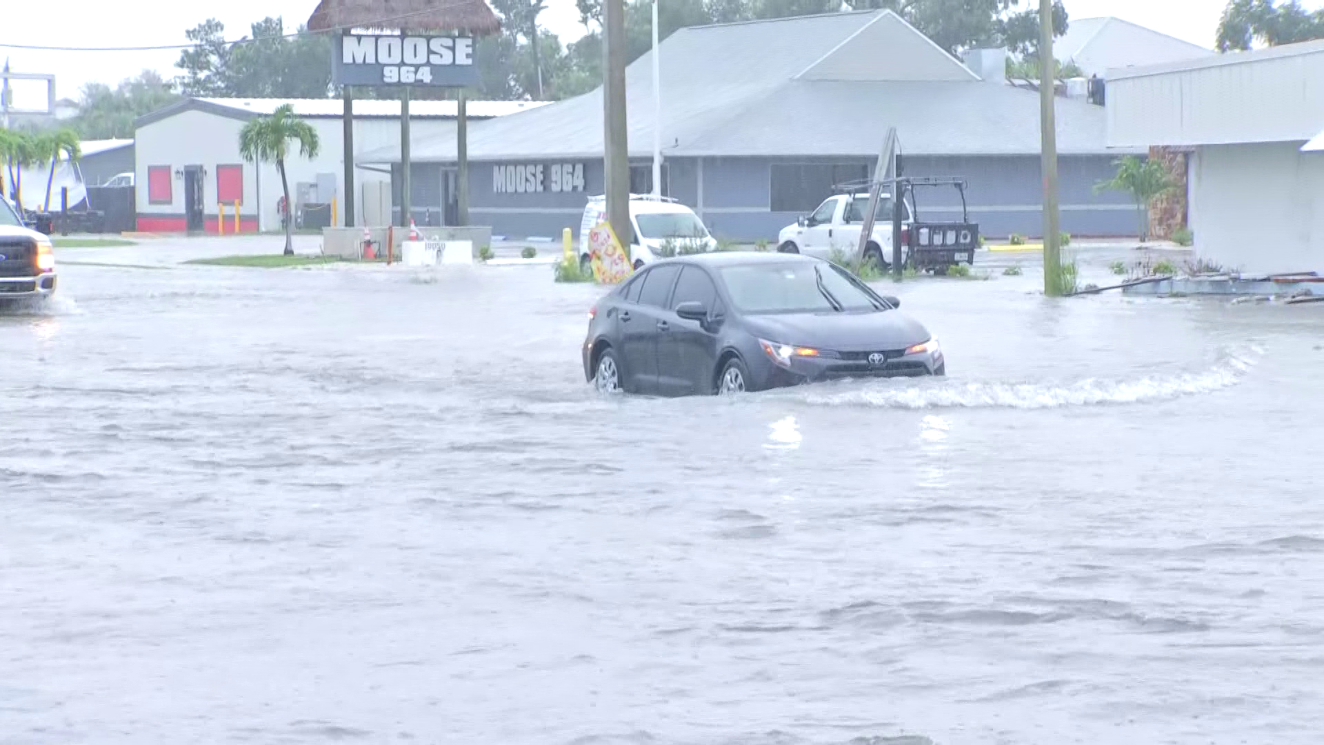 Storm surge floods Fort Myers Beach