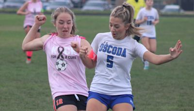 McKinley scores twice, Cheboygan girls soccer thrashes Oscoda in cancer awareness game