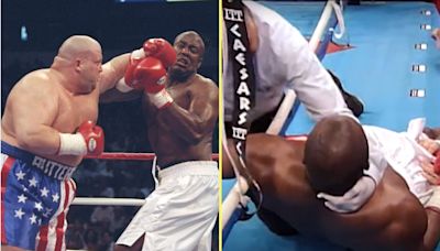 Butterbean sent towering opponent flying through the ropes with stunning KO