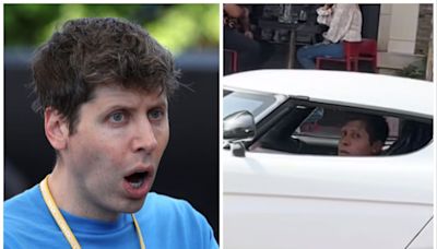 Sam Altman is seen driving a car that can cost $5 million. Everyone is thanking him for helping them pass their tests.