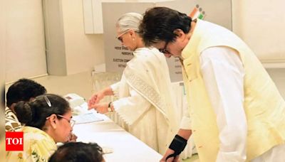 Amitabh Bachchan and Jaya Bachchan cast their votes in Lok Sabha election 2024; actor shares insightful caption | Hindi Movie News - Times of India