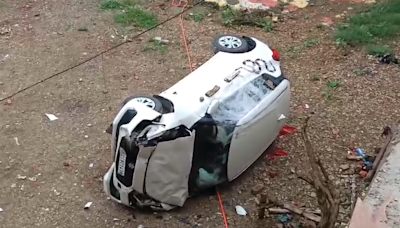 VIDEO: Car Falls Off And Lands 30 Feet Below In Himachal's Solan