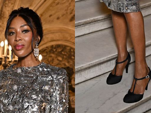 Naomi Campbell Continues Vintage Chanel Trend in T-Strap Heels at Paris Couture Week