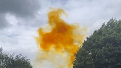 'Chemical explosion' sees yellow cloud pouring from factory as sirens blare
