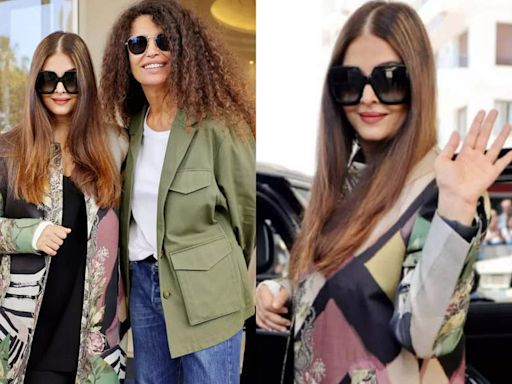 Aishwarya Rai Bachchan opts for a long applique jacket as she steps out in Cannes - Times of India