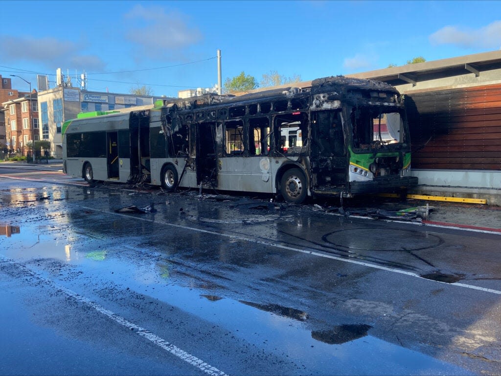 Arson investigation underway after IndyGo bus catches fire at 38th and Meridian