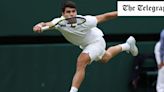 Carlos Alcaraz picks himself off the court to keep his highlights reel rolling at Wimbledon