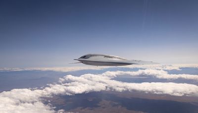 First official photos of US nuclear stealth bomber that looks like a UFO in flight