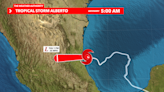 Tropical Storm Alberto approaching landfall on the coast of Mexico