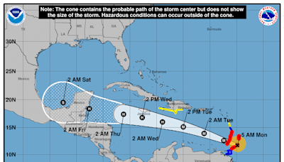 National Hurricane Center tracking Hurricane Beryl, Invest 96L, 2 other tropical waves