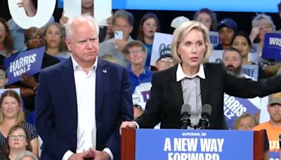 ‘So Cringe’: Conservatives Mock Tim Walz Wife For Belaboring Exaggerated ‘Turn the Page’ Gesture at Rally