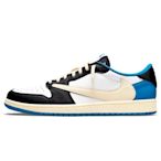 【NIKE 耐吉】休閒鞋 Air Jordan 1 Low Fragment Travis Scott 三方聯名 藤原浩 倒鉤 白藍 DM7866-140